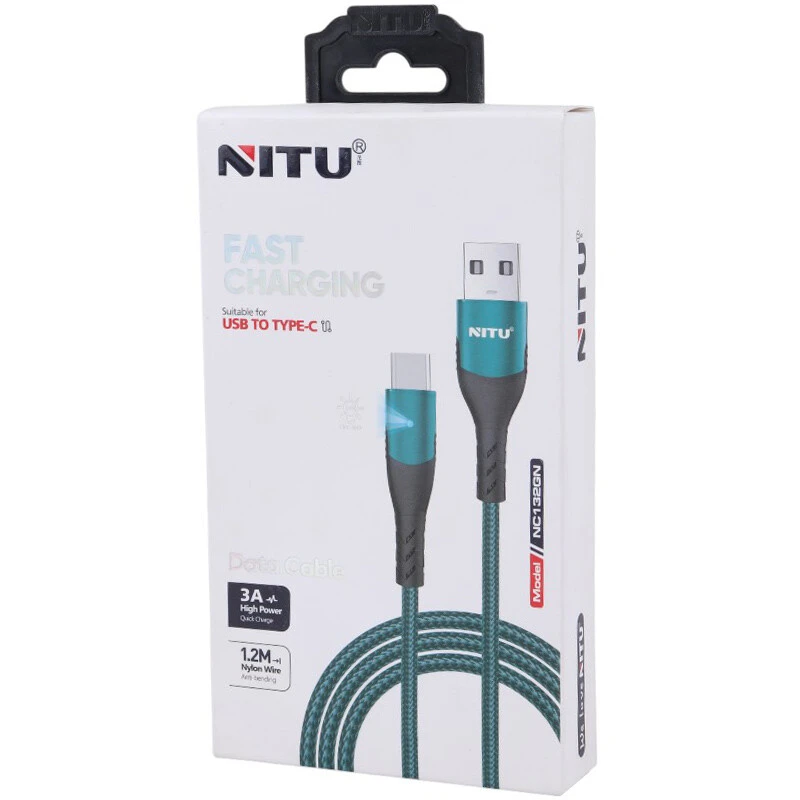 کابل تایپ سی فست شارژ Nitu NC132GN 3A 1.2m