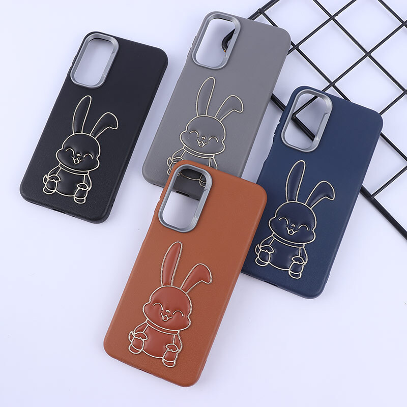 قاب چرمی ژله ای Leather سامسونگ Galaxy A16 4G / A16 5G طرح خرگوش
