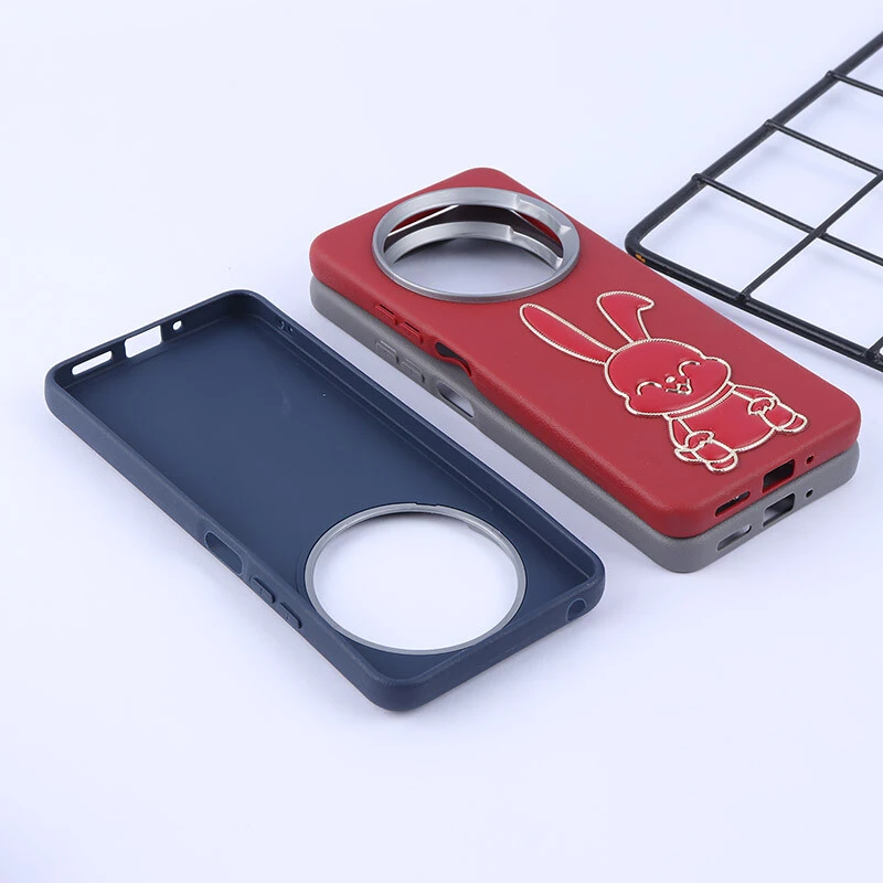قاب چرمی ژله ای Leather شیائومی Redmi 14C / Poco C75 طرح خرگوش