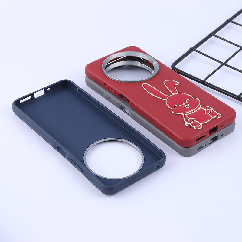 قاب چرمی ژله ای Leather شیائومی Redmi 14C / Poco C75 طرح خرگوش