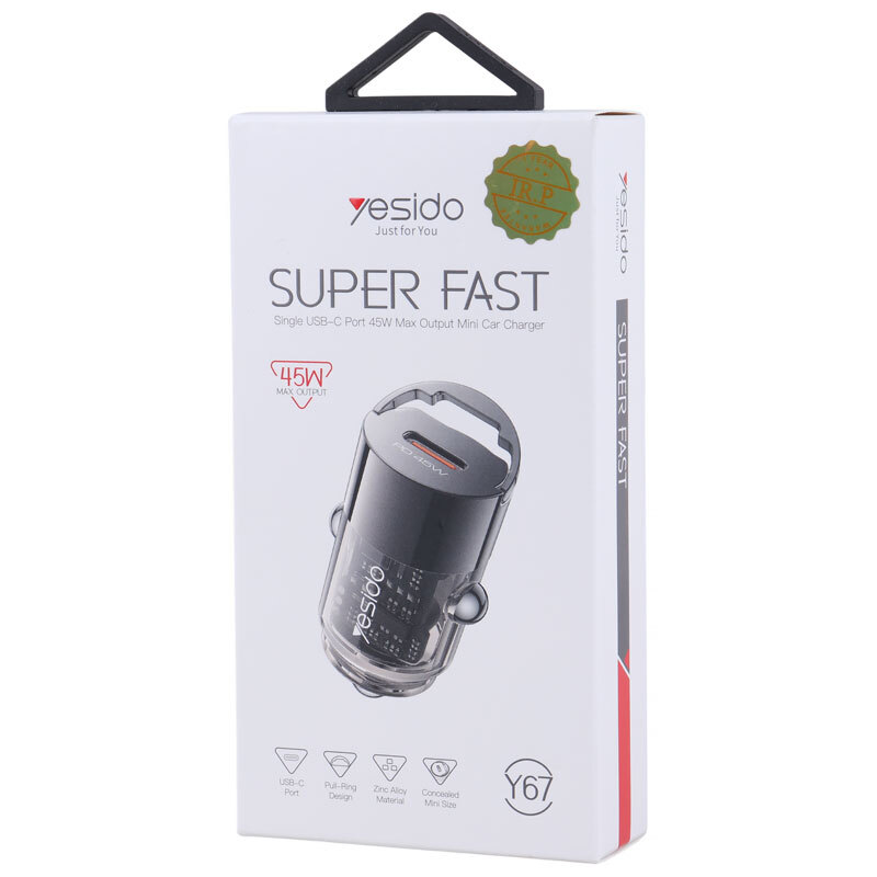شارژر فندکی فست شارژ Yesido Y67 PD 3A 45W