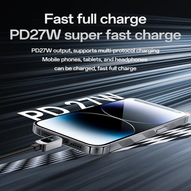 کابل تبدیل فست شارژ Yesido CA180 Type-C To Lightning PD 27W 1.2m