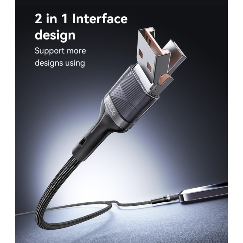 کابل تبدیل فست شارژ Yesido CA165L 27W 1.2m