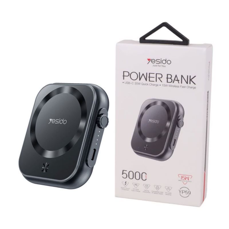 پاور بانک بی سیم فست شارژ یسیدو YP59 PD 20W ظرفیت 5000 میلی آمپر ساعت