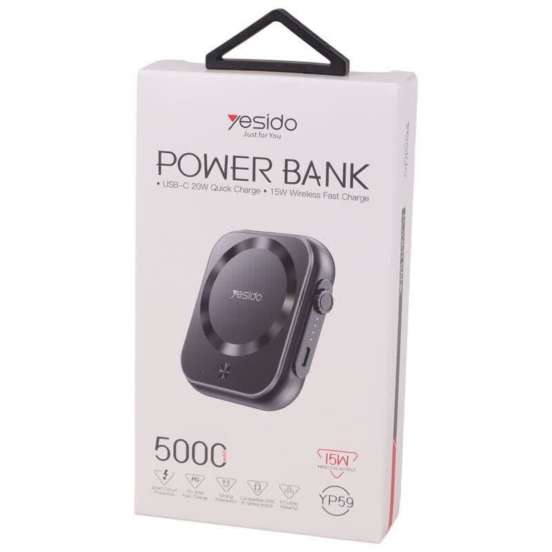 پاور بانک بی سیم فست شارژ یسیدو YP59 PD 20W ظرفیت 5000 میلی آمپر ساعت