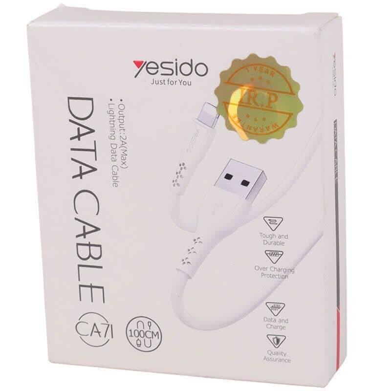 کابل آیفونی فست شارژ Yesido CA71 2A 1m