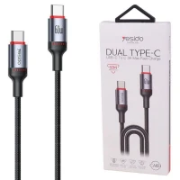 کابل تبدیل فست شارژ Yesido CA183 Type-C To Type-C 3A PD 60W 2m
