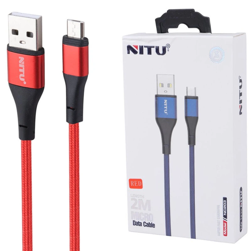 کابل میکرو یو اس بی فست شارژ نیتو NC203 طول 2 متر