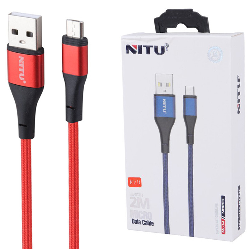 کابل میکرو یو اس بی فست شارژ Nitu NC203 2m