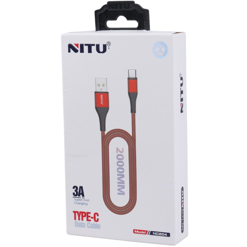 کابل تایپ سی فست شارژر NITU NC204 3A PD 60W 2M