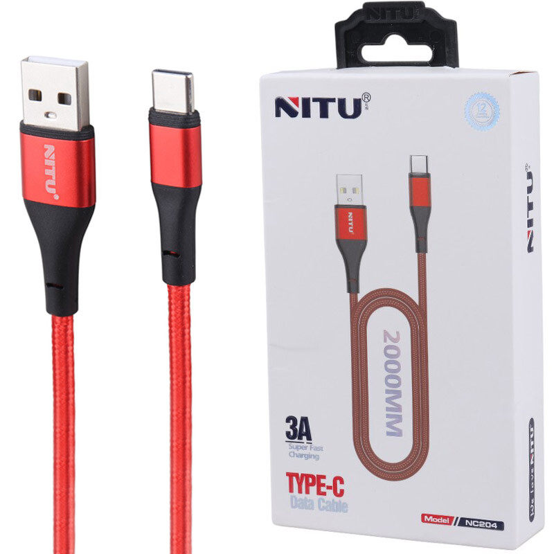 کابل تایپ سی فست شارژر NITU NC204 3A PD 60W 2M