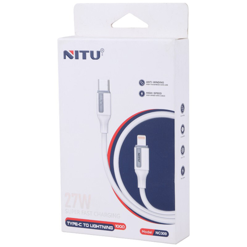 کابل تبدیل فست شارژ Nitu NC309 Type-C To lightning 27w 1m