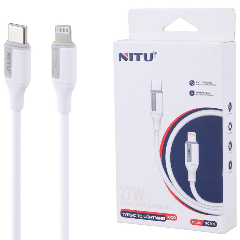 کابل تبدیل فست شارژ Nitu NC309 Type-C To lightning 27w 1m