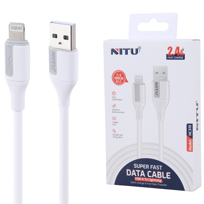 کابل آیفونی فست شارژ Nitu NC319 2.4A 1m