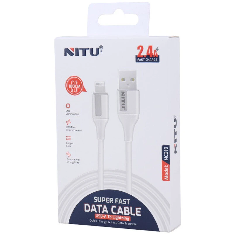 کابل لایتنینگ فست شارژ 2.4 آمپر نیتو NC319 طول 1 متر