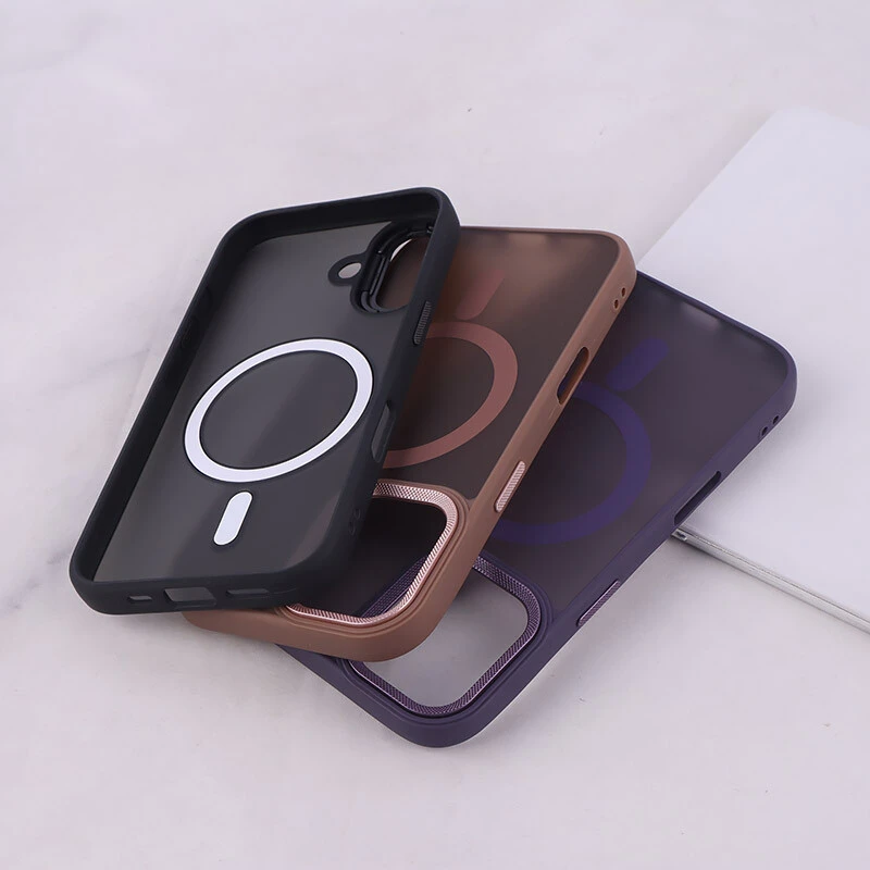 قاب PC مگ سیف آیفون iPhone 16 پشت مات محافظ لنز متال