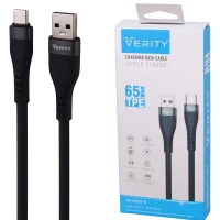 کابل تایپ سی فست شارژ Verity CB-3162T-B 3A PD 65W 1.2m