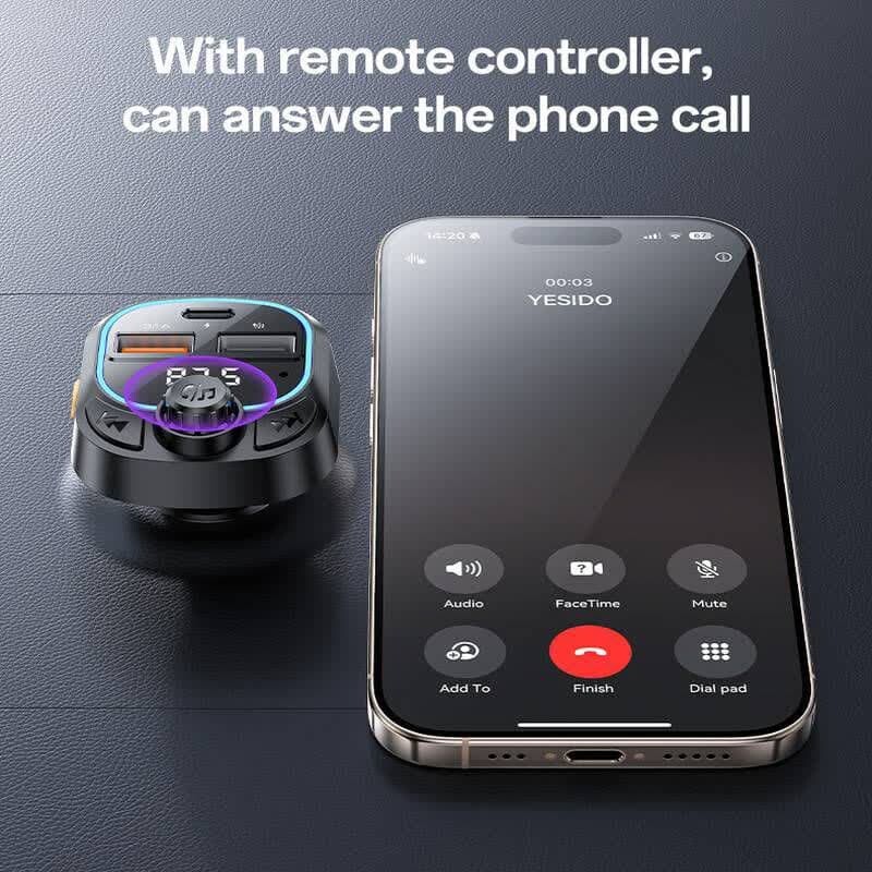 شارژر فندکی + FM Player بلوتوثی Yesido Y70