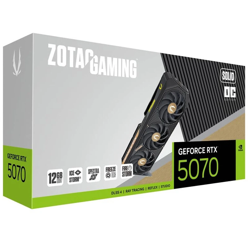 کارت گرافیک Zotac Gaming GeForce RTX 5070 SOLID OC 12GB GDDR7 192Bit