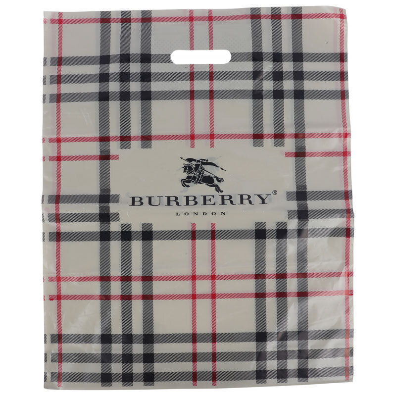 نایلون دسته دار دسته تقویتی طرح Burberry سایز 50*40 سانتی متر بسته 1 کیلویی