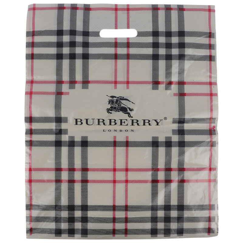 نایلون دسته دار دسته تقویتی طرح Burberry سایز 50*40 سانتی متر بسته 1 کیلویی