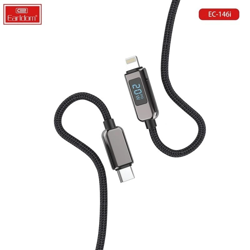 کابل تایپ سی به لایتنینگ فست شارژ 20 وات ارلدام EC-146i طول 1 متر
