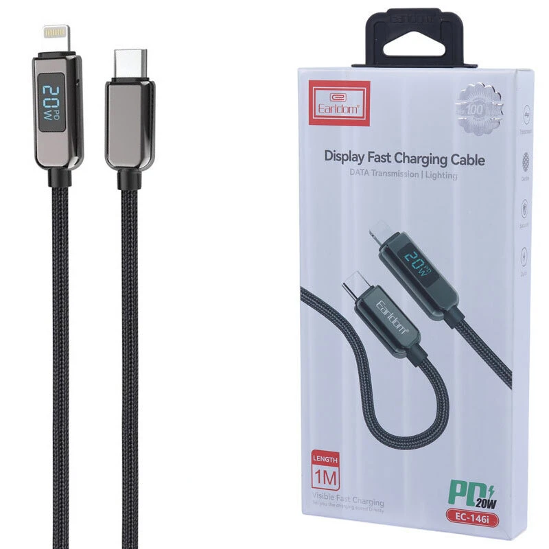 کابل تایپ سی به لایتنینگ فست شارژ 20 وات ارلدام EC-146i طول 1 متر