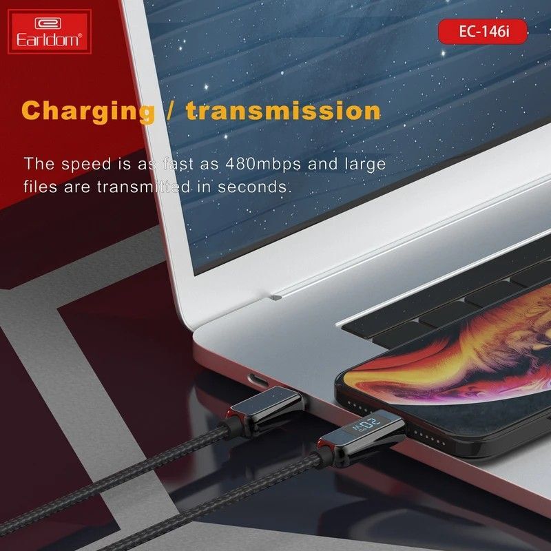 کابل تبدیل فست شارژ Earldom EC-146i Type-C To Lightning PD 20W 1m