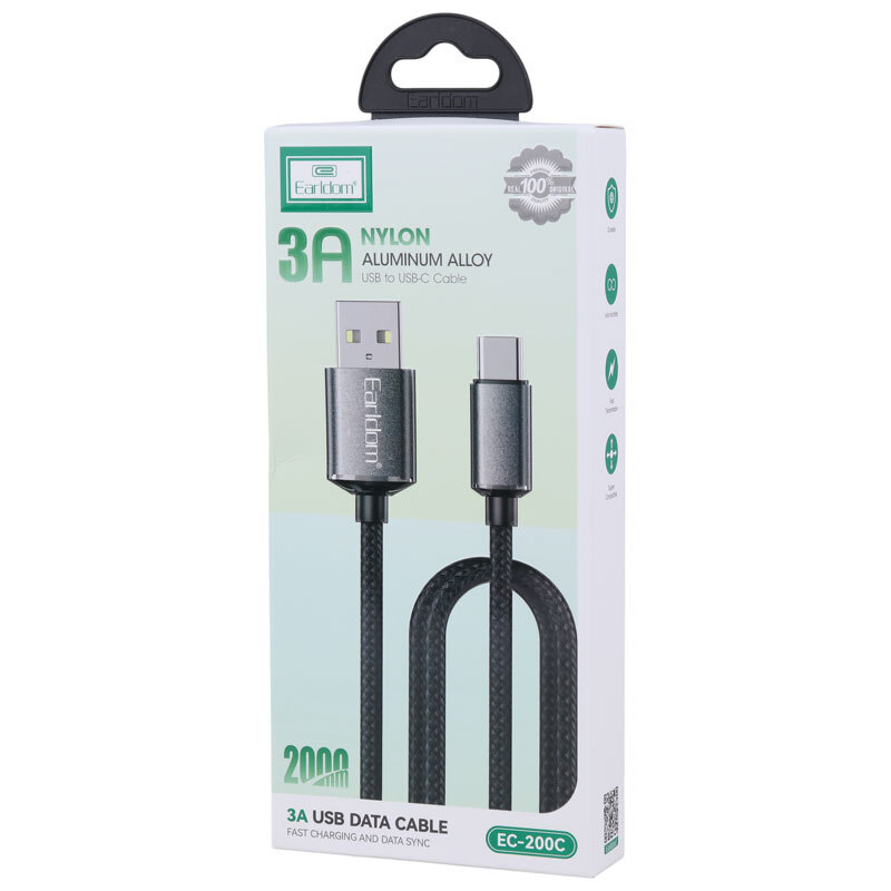 کابل تایپ سی فست شارژ Earldom EC-200C 3A 2m
