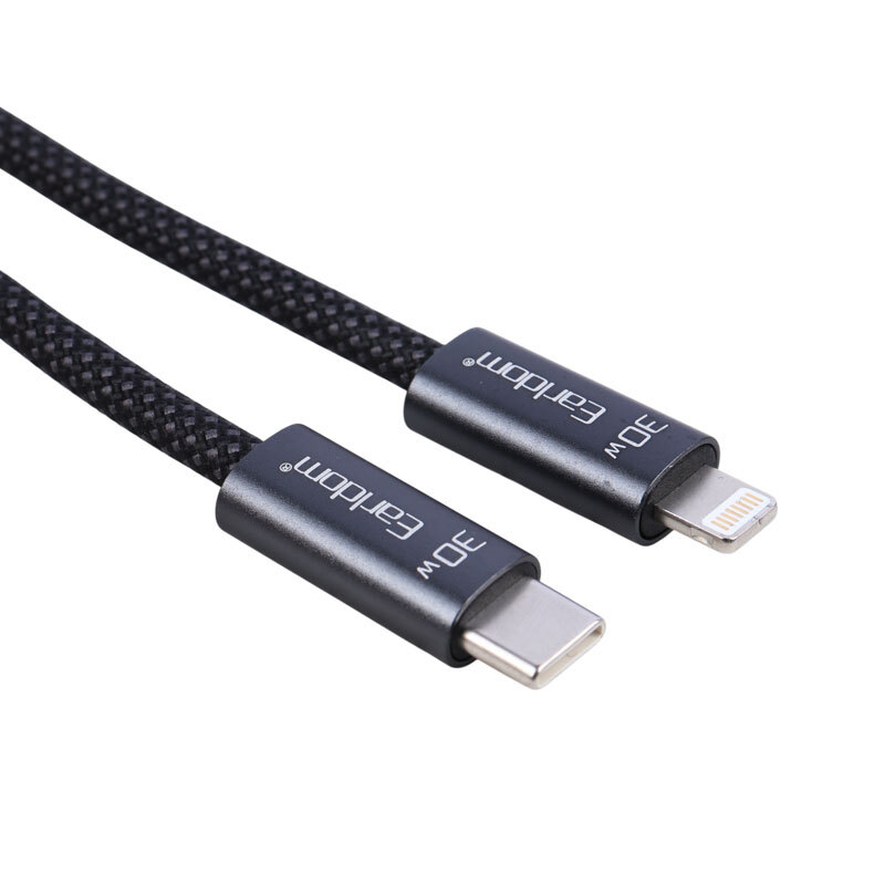 کابل تبدیل فست شارژ Earldom EC-201C-L Type-C TO Lightning QC 30W 1m
