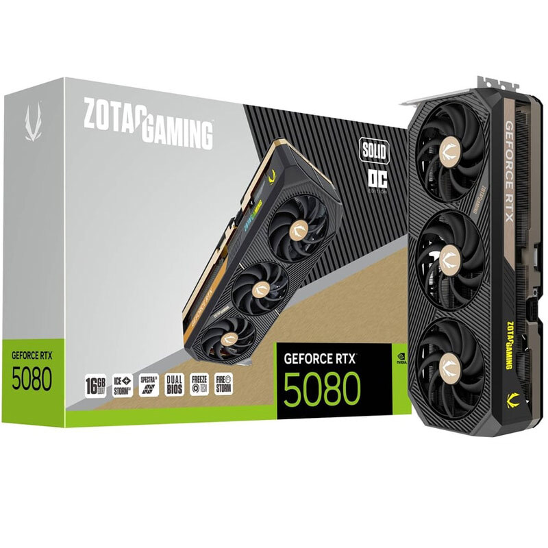 کارت گرافیک Zotac Gaming GeForce RTX 5080 SOLID OC 16GB GDDR7 256Bit