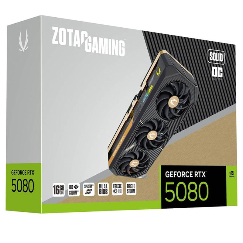 کارت گرافیک Zotac Gaming GeForce RTX 5080 SOLID OC 16GB GDDR7 256Bit