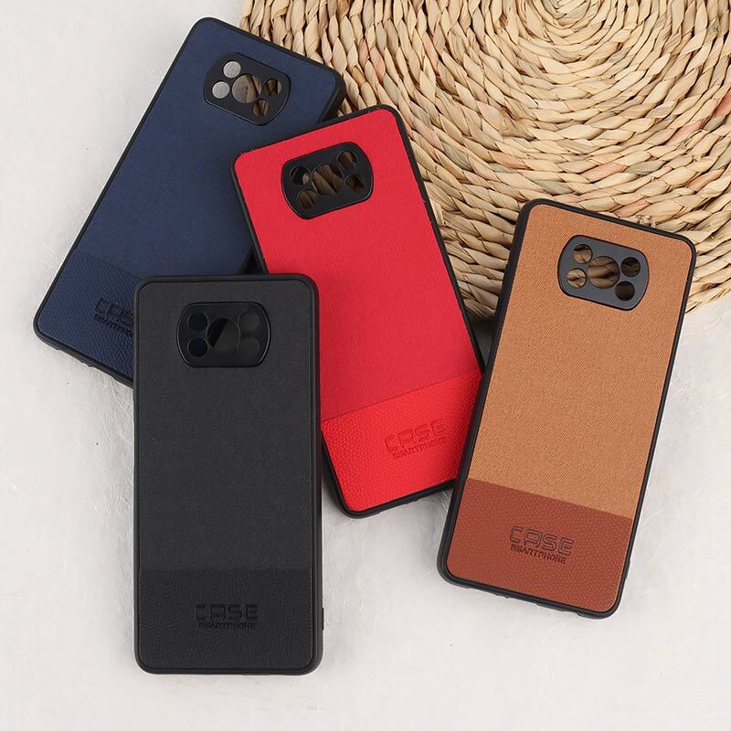 قاب چرمی Smart Phone شیائومی Poco X3 / X3 NFC / X3 Pro پارچه ای محافظ لنزدار