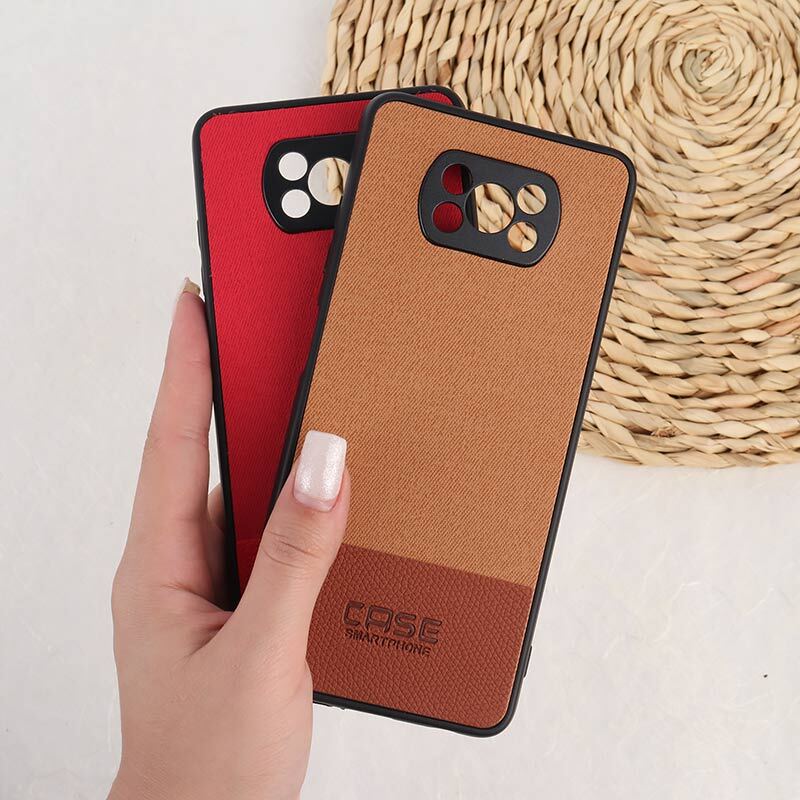قاب چرمی Smart Phone شیائومی Poco X3 / X3 NFC / X3 Pro پارچه ای محافظ لنزدار