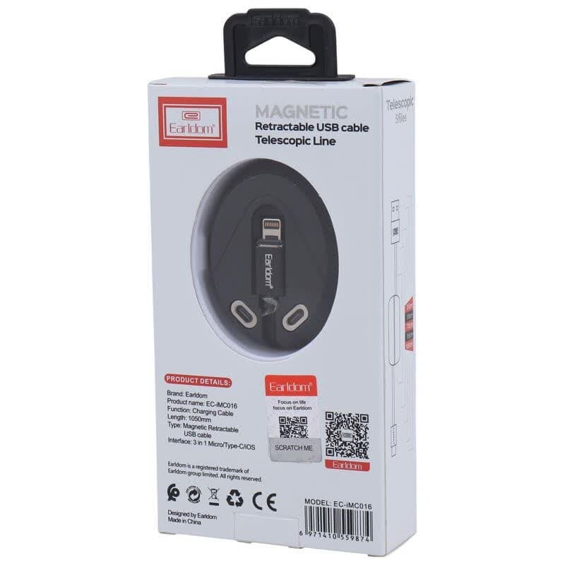 کابل تبدیل فست شارژ Earldom EC-IMC016 2.4A 1m