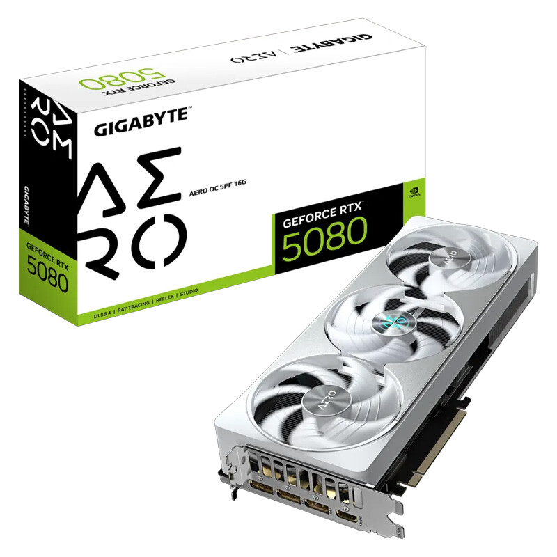 کارت گرافیک GIGABYTE GeForce RTX 5080 AERO OC SFF 16GB GDDR7 256Bit