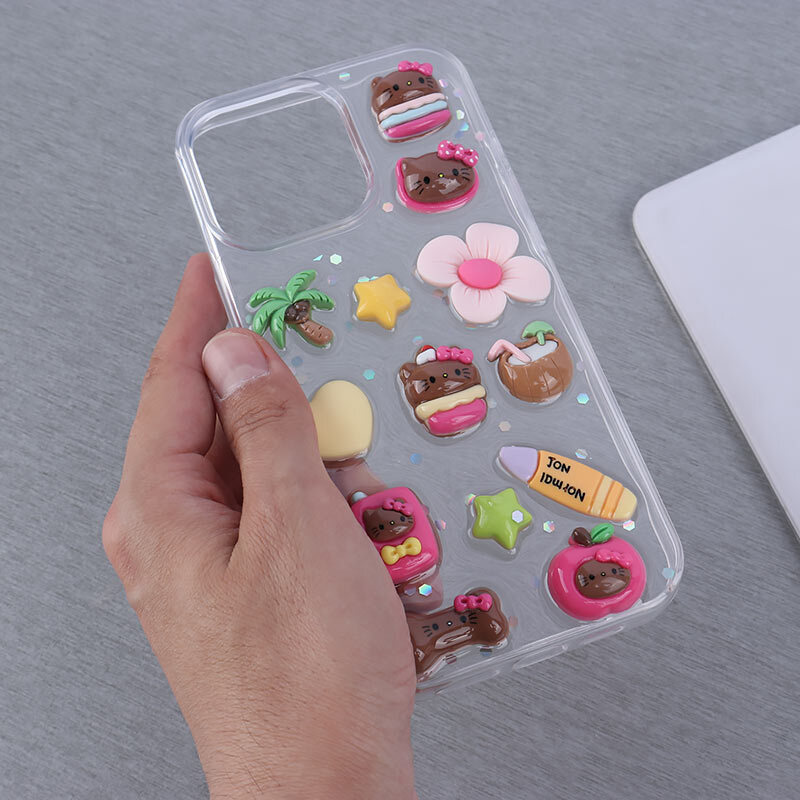قاب Hello Kitty In The Beach آیفون iPhone 16 Pro Max عروسکی برجسته