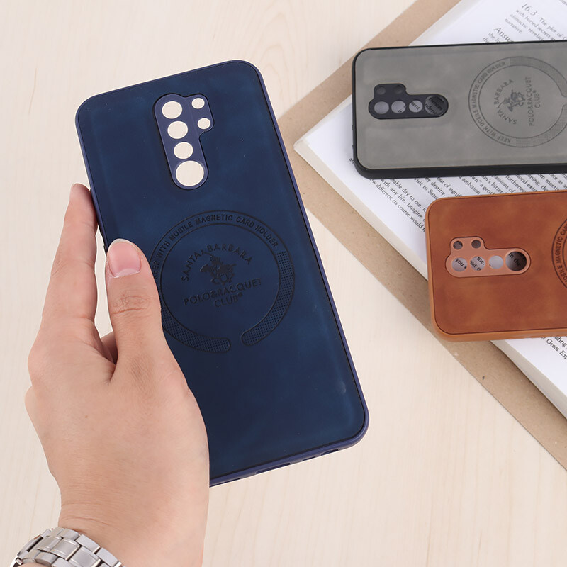 قاب چرمی Polo & Racquet Club شیائومی Redmi 9 / 9 Prime طرح مگ سیف محافظ لنزدار