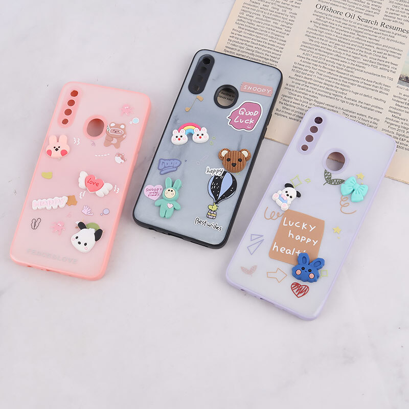 قاب شاینی سامسونگ Galaxy A20s عروسک برجسته محافظ لنزدار