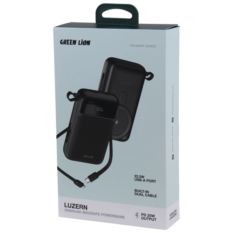 پاور بانک بی سیم فست شارژ گرین لاین Luzern GL-PB47 PD 22.5W ظرفیت 20000 میلی آمپر ساعت