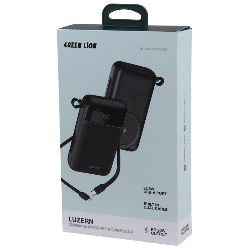 پاور بانک بی سیم فست شارژ گرین لاین Luzern GL-PB47 PD 22.5W ظرفیت 20000 میلی آمپر ساعت
