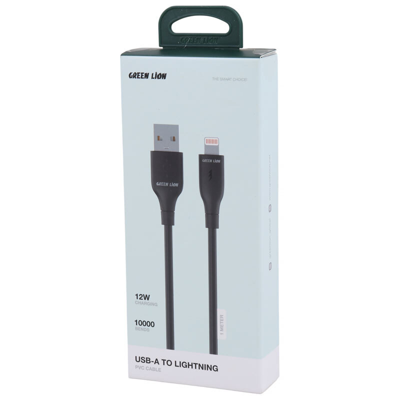 کابل آیفونی فست شارژ Green Lion GNPVCUSALGBK QC 12W 1m