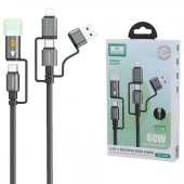 کابل شارژ چندکاره فست شارژ 60 وات ارلدام EC-IC03 طول 1.2 متر