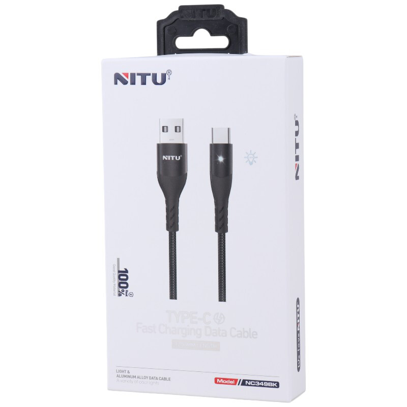 کابل تایپ سی فست شارژ Nitu NC349BK 1.2m