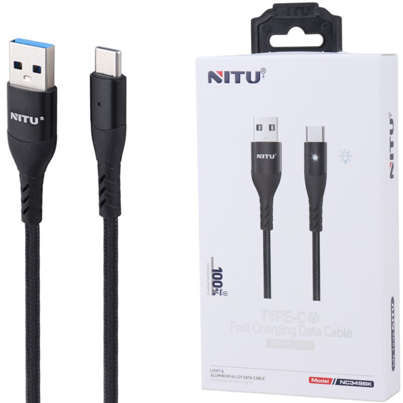 کابل تایپ سی فست شارژ Nitu NC349BK 1.2m