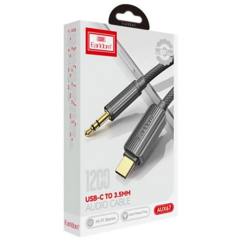 کابل تبدیل Type-C به AUX ارلدام ET-AUX67 طول 1.2 متر