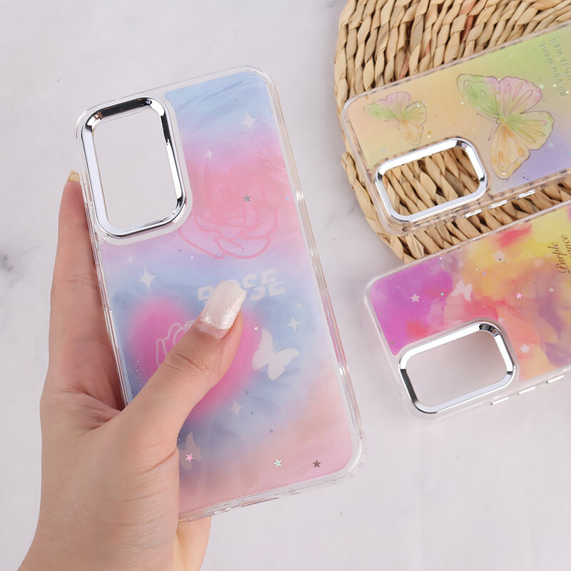 قاب رزینی سامسونگ Galaxy A54 طرح دار دور محافظ متال