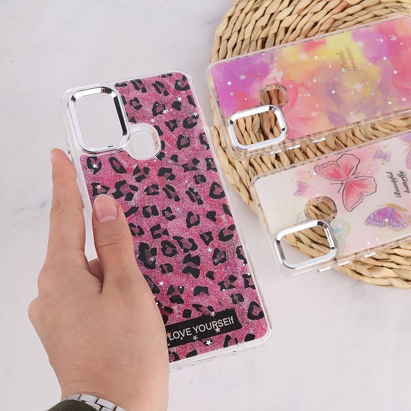 قاب رزینی سامسونگ Galaxy A21s طرح دار دور محافظ متال