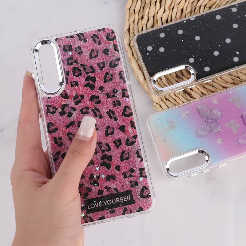 قاب رزینی سامسونگ Galaxy A30s / A50 / A50s طرح دار دور محافظ متال