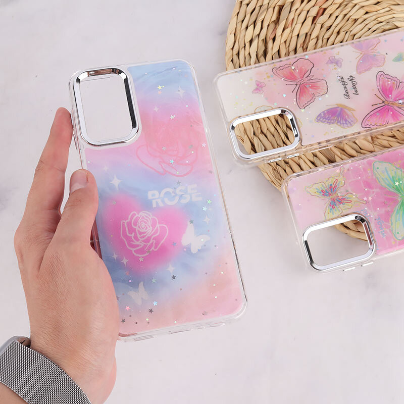 قاب رزینی سامسونگ Galaxy A13 4G طرح دار دور محافظ متال